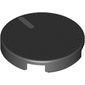 Tile Round 2 x 2 with Bottom Stud Holder and Dots around Edge and Light Bluish Gray Line (Volume Knob) Print