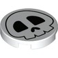 Tile Round 2 x 2 with Bottom Stud Holder with Skull Print