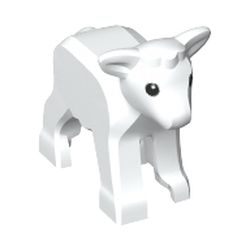 LEGO part 69998pr0001 Animal, Sheep / Lamb with Black Eyes with White Pupils print in White