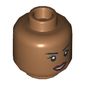 Minifig Head Ajak, Eyelashes, Dark Red Lips, Smile / Angry Print