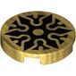 Tile Round 2 x 2 with Bottom Stud Holder and Black Shuriken Print