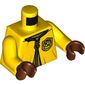 Torso Robe, with Laces and Hufflepuff Crest Print, Yellow Arms, Reddish Brown Hands