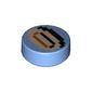 Tile Round 1 x 1 with Pixelated Coin Print