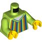 Torso Blue, Dark Orange, and Lime Striped Sweater Print (Bert), Lime Arms, Yellow Hands