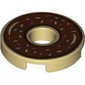 Tile Round 2 x 2 with Hole and Donut with Brown Icing Print