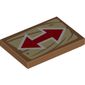 Tile 2 x 3 with Double Ended Arrow on Wooden Background Print