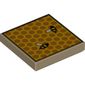 Tile 2 x 2 with Honeycomb with Two Bees (Beehive) Print