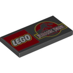 LEGO part 87079pr0283 Tile 2 x 4 with 'LEGO JURASSIC WORLD', Logos print in Black