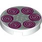 Tile Round 2 x 2 with Magenta Swirls print