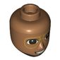 Minidoll Head Male with Gold Glasses, Big Smile, Teeth, Black Beard Print