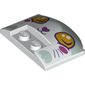 Slope Curved 3 x 4 x 2/3 Triple Curved with 2 Sunk Studs with Cat Face, Dark Pink Nose, Bright Light Orange Eyes print