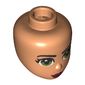 Minidoll Head with Olive Green Eyes, Dark Red Lips
