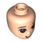 Minidoll Head Reddish Brown Eyes, Freckles, Open Mouth
