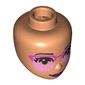 Minidoll Head Bright Light Pink/Dark Pink Glasses, Dark Purple Lips print