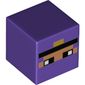 Minifig Head Special, Cube with Pixelated Partly Covered Nougat Face, Black Band Print