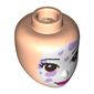 Minidoll Head White Face with Lavender Paws, Dark Pink Lips print