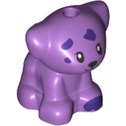 LEGO part 72461 Animal, Dog Pup with Dark Purple Spots print in Medium Lavender