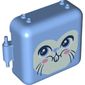 Pod, Square 3 x 8 x 6 2/3 [Male] with Bright Light Blue Bunny Print