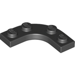 LEGO part 68568 Plate Round Corner 3 x 3 with 2 x 2 Round Cutout in Black