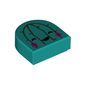 Tile 1 x 1 Half Circle with Cactus print