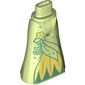 Minidoll Hips and Full Length Skirt with Sand Green Trim, Yellow Flowers, Leaves print