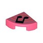 Tile Round 1 x 1 Quarter with Double Black Music Note, Blue Lines Print