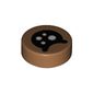 Tile Round 1 x 1 with Black Eye, White Dots print