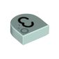 Tile 1 x 1 Half Circle with Black 3 (Ear) print