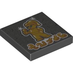LEGO part 3068bpr0471 Tile 2 x 2 with Groove, Bling Filter Print in Black