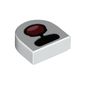 Tile 1 x 1 Half Circle with Black Snout, Open Mouth print