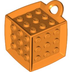 LEGO part 69182 Die - 6 Sided with 3 x 3 Centre Studs, and Ring (DOTS) in Bright Orange/ Orange