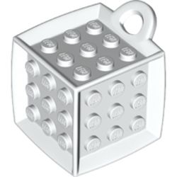 LEGO part 69182 Die - 6 Sided with 3 x 3 Centre Studs, and Ring (DOTS) in White
