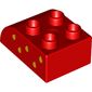 Duplo Brick 2 x 3 with Curved Top with Yellow Raindrops (Strawberry Seeds) On Left Print