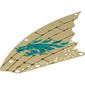 Sail, Scalloped with Dark Turquoise Dragon Head and Dark Brown Lines Print