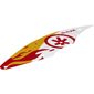 Sail, with Bright Light Orange Panel, Red Flames, Circle with Red Ninjargon Character Print