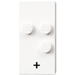 Braille Brick 2 x 4 with 3 Studs ⠲ and '+' Print