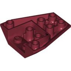 LEGO part 13349 Wedge Sloped Inverted 4 x 4 Triple [4 Connections between Front Studs] in Dark Red