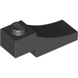 LEGO part  Brick Curved 3 x 1 with 2/3 Inverted Cutout in Black