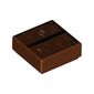 Tile 1 x 1 with Book, Black Strap print