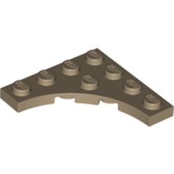 LEGO part  Plate Special 4 x 4 with Curved Cutout in Sand Yellow/ Dark Tan