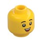 Minifig Head Child, Freckles, Big Open Mouth Smile Print