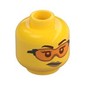 Minifig Head Gracie Goodhart, Trans-Orange Glasses and Smirk / No Glasses and Smile Print