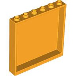 LEGO part  WALL ELEMENT 1x6x5, ABS in Flame Yellowish Orange/ Bright Light Orange