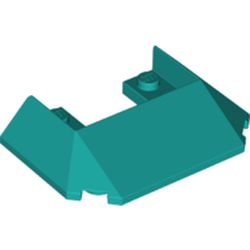 LEGO part 13269 Wedge Sloped 45° 6 x 4 Double / 33° [Train Roof] in Bright Bluish Green/ Dark Turquoise