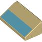 Slope 30° 1 x 2 x 2/3 with Blue Stripe Print