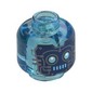Minifig Head Robot, Dark Blue Face with Wires and Circuitry, Azure Eyes and Mouth Print
