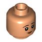 Minifig Head Cho Chang, Dark Orange Lips, Smile / Worried Print