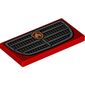 Tile 2 x 4 with Grille with Fire Logo Print