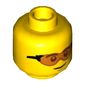 Minifig Head, Trans-Orange Glasses Print
