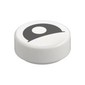 Tile Round 1 x 1 with Curved Black Eye with Central Pupil Partially Closed Print